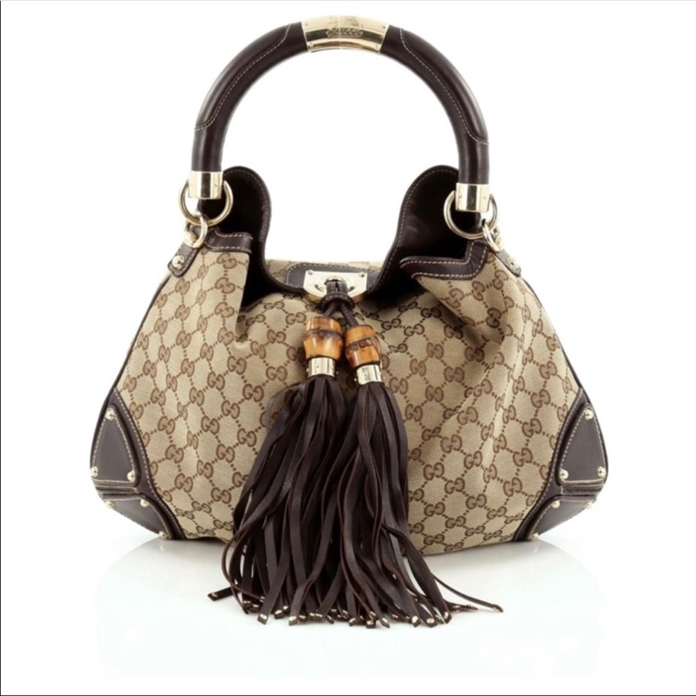 Gucci Indy Bamboo Monogram Bag